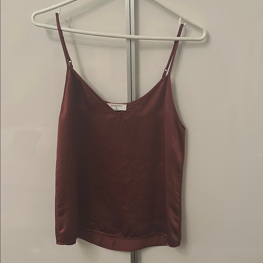 Copper/burgundy Satin Camisole Top